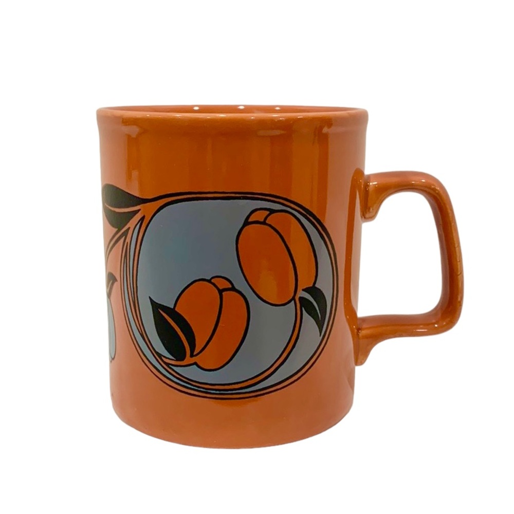 Vintage Kiln Craft Straffordshire England Mod Orange Mug